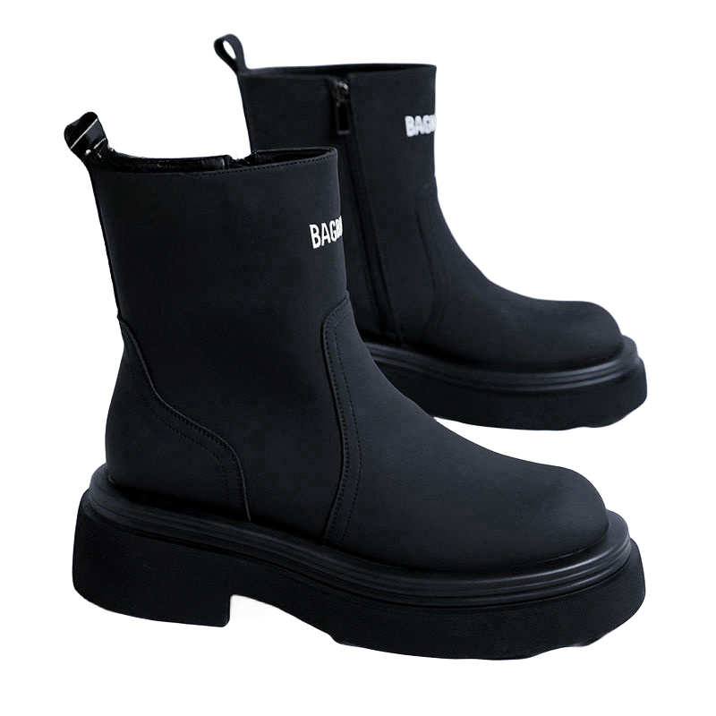 Izmērs Paris Martin Boots Vīriešu kokvilnas apavi Ziemas polsterēti zābaki Vīriešu melni zābaki Premium Martin zābaki_voghion.com