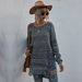 Solid Color Long-sleeved Round Neck Ripped Knitted Forest Style Sweater_voghion.com