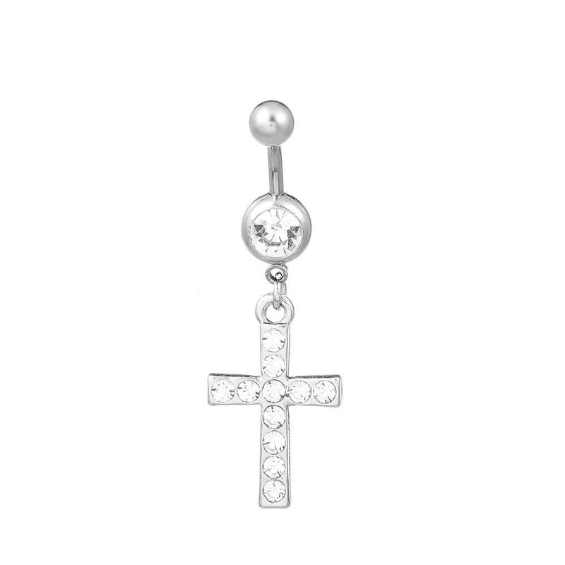 Creative Zircon inlaid butterfly belly button nail navel decoration new spider belly button ring human piercing jewelry_voghion.com