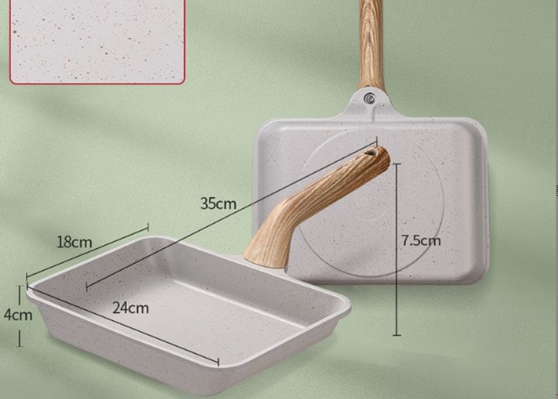 Tamagoyaki tava tıbbi taş yapışmaz tava kare kalın yumurta tavası kahvaltı omlet tavası_voghion.com