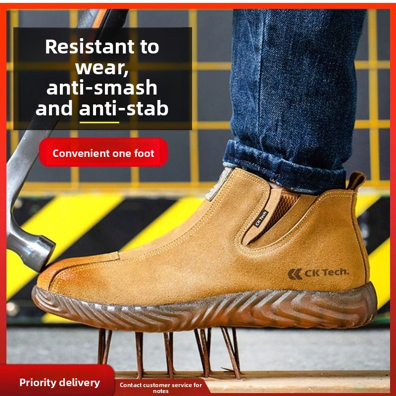 Steel Toe Work Boots With Kevlar Sole - Anti-Puncture & Anti-Smash Safety Shoes For Construction, Industrial & Heavy Duty Work_voghion.com