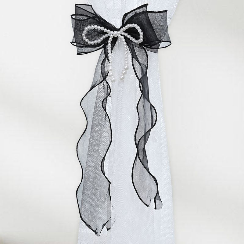 Curtain Decorative Accessories Pearl Bow Tieback For Curtains Elegant Sheer Voile Holder Decorative Window Scarf Clip With Crystal Beads_voghion.com