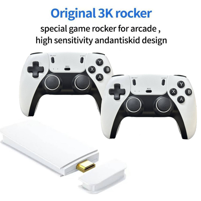 Konsola do gier Retro Game Stick, wyjście HDMI 4K i bezprzewodowy kontroler do gier wideo z 20000+/30000+ gier, konsola do gier Arcade (64 GB/128 GB)_voghion.com