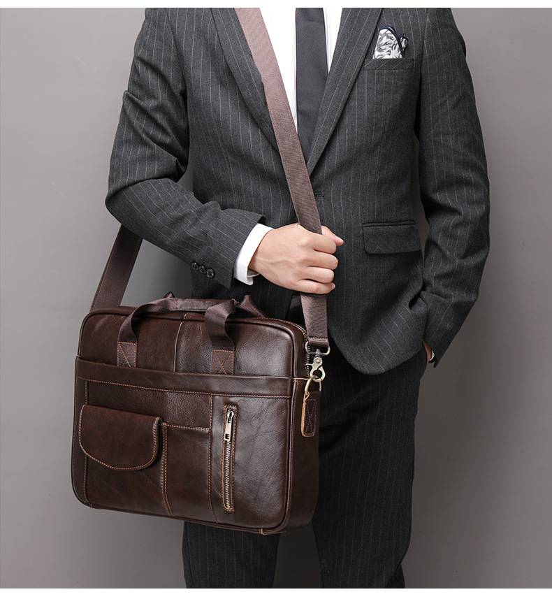 Marant Leder Retro Casual herren Aktentasche Licht Business Handtasche Männer 15 Zoll Computer Tasche Offizielle Tasche_voghion.com