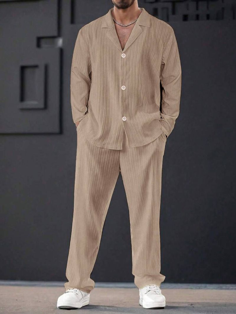 Herren-Freizeitset mit Wellenstreifen – Hochwertiger passender Hoodie und Jogginghose, leicht und dehnbar für ganzjährigen Komfort_voghion.com