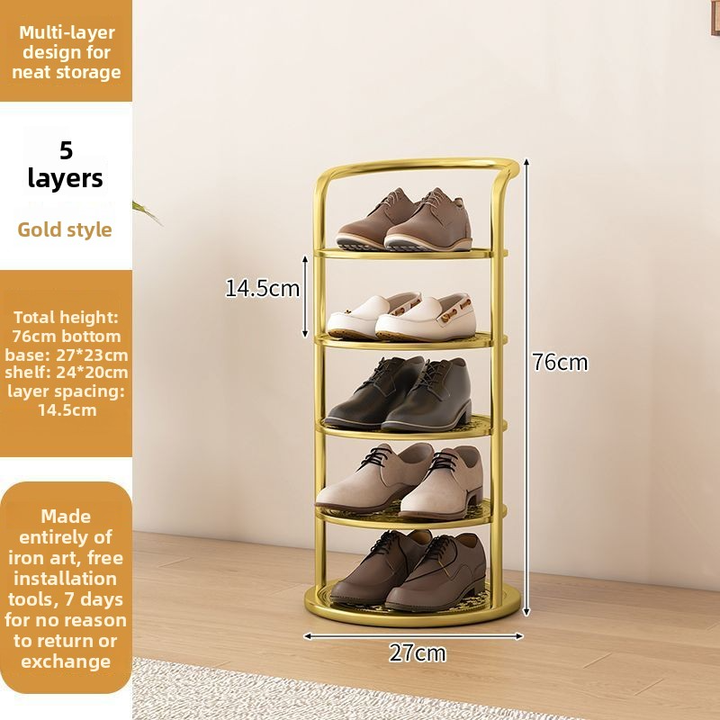 Sapateira dobrável – Organizador compacto de 5/6/7/8 níveis com estrutura de aço resistente à ferrugem para apartamentos, dormitórios e espaços pequenos (Modelo A-ShoeRack)_voghion.com