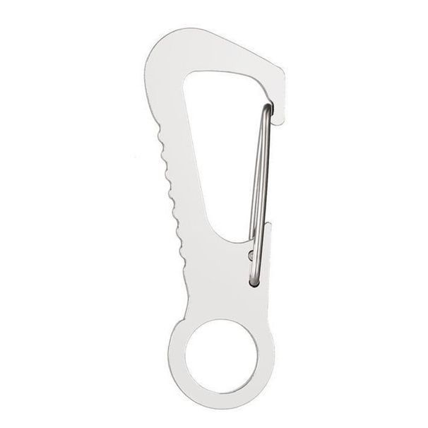 Outdoor multi-function mountaineering Stainless steel Waist clip Quick hanging buckle Portable Bottle opener Key ring_voghion.com