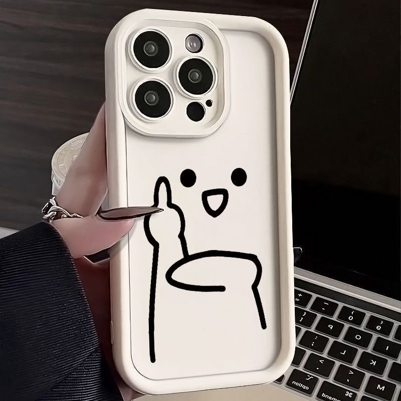 Compatibel met iPhone 16 15 14 13 12 11 PRO MAX XR XS X 8 7 6 6S PLUS bescherming Eenvoud veracht lijn mensen hoesje_voghion.com