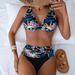 Sexy Floral Print Bikini Set. Adjustable Tri-Top & High-Waisted Bottom. Soft, Quick-Dry Fabric. Perfect For Beach & Pool. Confident & Chic Style._voghion.com