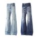 Vintage Washed Distressed Denim Jeans für Männer und Frauen – Straight Leg Bootcut Wide Fit Retro Style_voghion.com