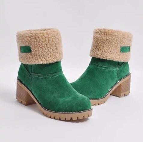 Women's wool fleece short boots large size plus fleece women's snow boots_voghion.com