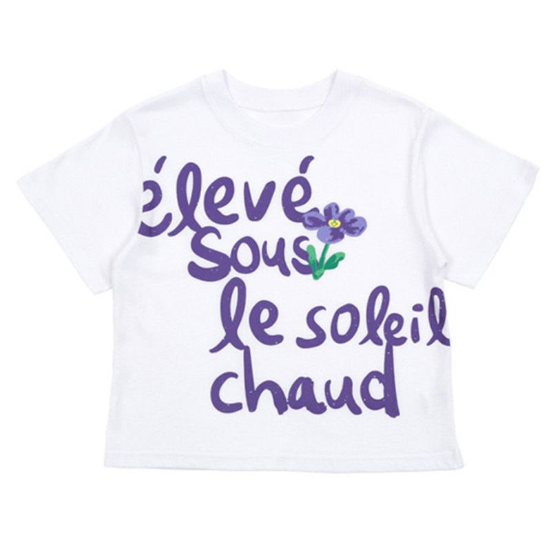 Barnkostymer för pojkar och flickor 2025 Sommarnytt Bebebe Barnens Casual Tecknade Engelska Kortärmade Shortskostym_voghion.com