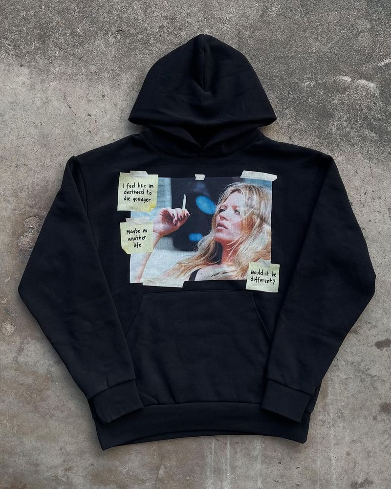 "Retro Y2K Bedruckter Hoodie - Personalisierter Streetwear Pullover für Herren, Bequeme Lockere Passform, Langarmpullover Mit Reißverschluss_voghion.com