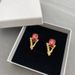 Boucles d'oreilles Fanjia Beauty Head Ruby pour femme, style rétro, en laiton_voghion.com