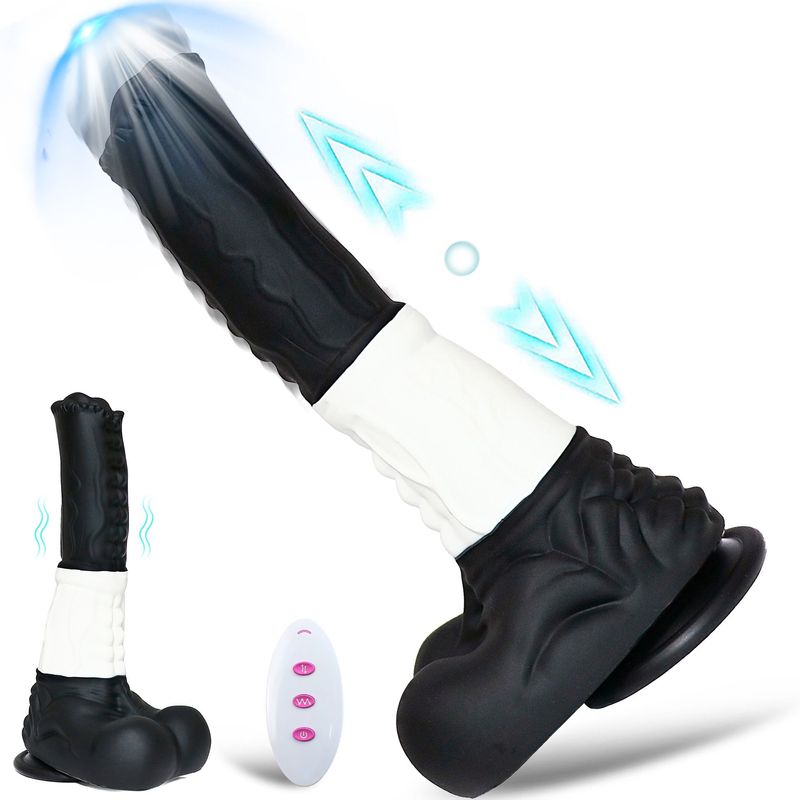 Nieuw product War Horse elektrische telescopische realistische dildo draadloze afstandsbediening vibrator vrouwelijke anale plug_voghion.com