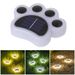 Solar Powered Cat Paw Garden Lights, Waterproof Outdoor LED Step Lights For Pathway, Yard, Patio, Staircase Decoration (White/Warm Light)_voghion.com