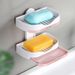 Double Layers Soap Box Soap Dish Tray Holder Stand Creative Bathroom Sponge Draining Storage Case Shower Accessories Tools_voghion.com