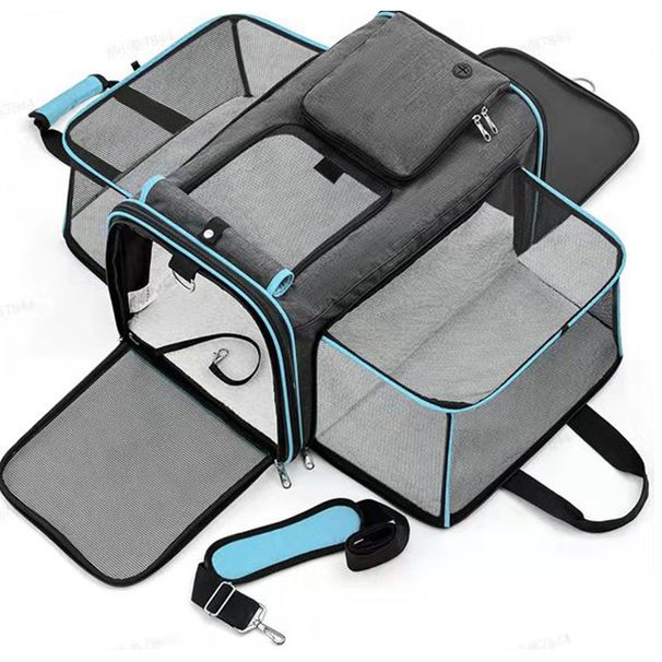 Portable Small Dog Cat Travel Expandable Carrier Breathable Car Handheld Pet Bag_voghion.com
