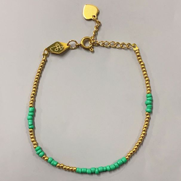 Braccialetto di perline di dopamina Anni Color Block fatto a mano, alla moda, per fotografia di strada, da donna_voghion.com