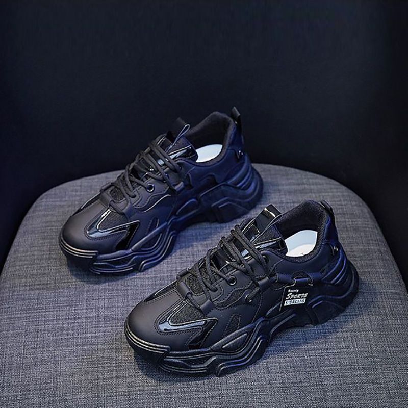 Scarpe da donna di alta qualità 2023 Primavera e autunno New Ins Scarpe da papà super popolari suole spesse aumentano le scarpe singole all-match in morbida pelle_voghion.com