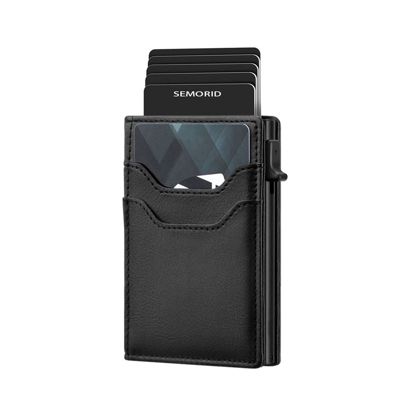 SEMORID Portafogli in pelle da uomo Tasca frontale Porta carte di credito ， Porta carte sottile e minimalista Portafogli bifold con blocco RFID_voghion.com