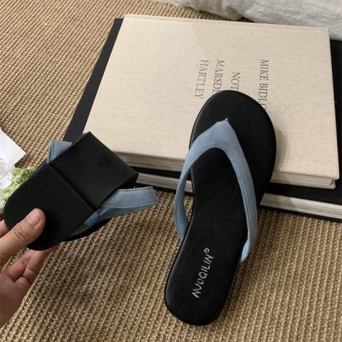 Comode infradito casual antiscivolo con fondo morbido per le vacanze estive da donna, con sandali a punta piatta._voghion.com