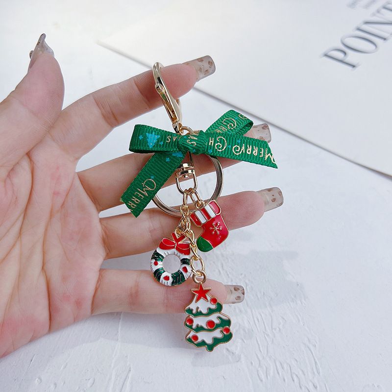 New Bowknot Tree Atmosphere Christmas Car Keychain Exquisite Bag Decoration Pendant_voghion.com