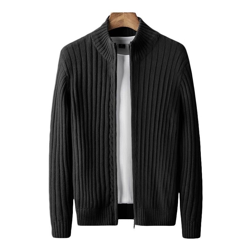 Meeste rõivad Kevad- ja sügiskampsun Meeste mood uhiuus pesapallirihm Kõik sobivad vabaaja tõmblukuga kootud kardigan jakk Mehed_voghion.com