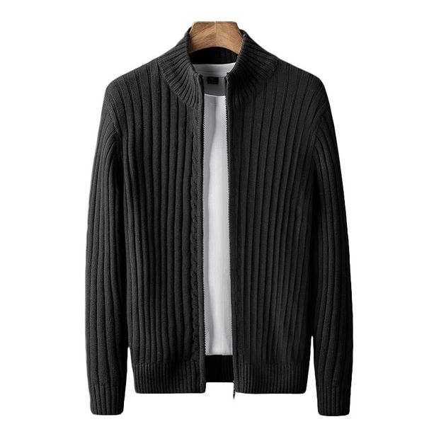 Meeste rõivad Kevad- ja sügiskampsun Meeste mood uhiuus pesapallirihm Kõik sobivad vabaaja tõmblukuga kootud kardigan jakk Mehed_voghion.com