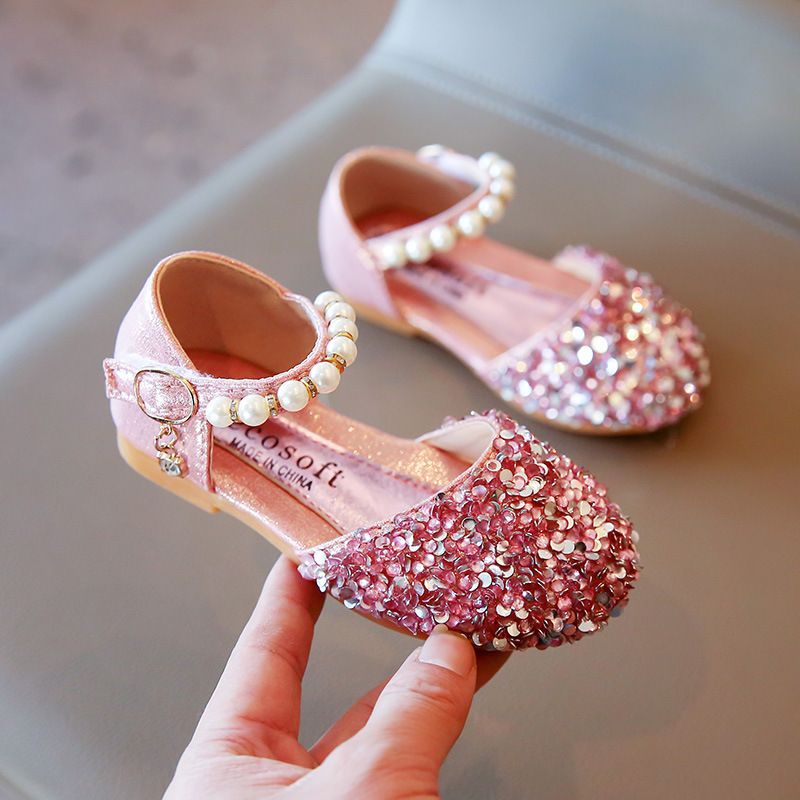 Spring And Autumn Little Girl Korean Fashion Sequined Princess Shoes Summer High Heel Comfortable Shoes Wholesale_voghion.com