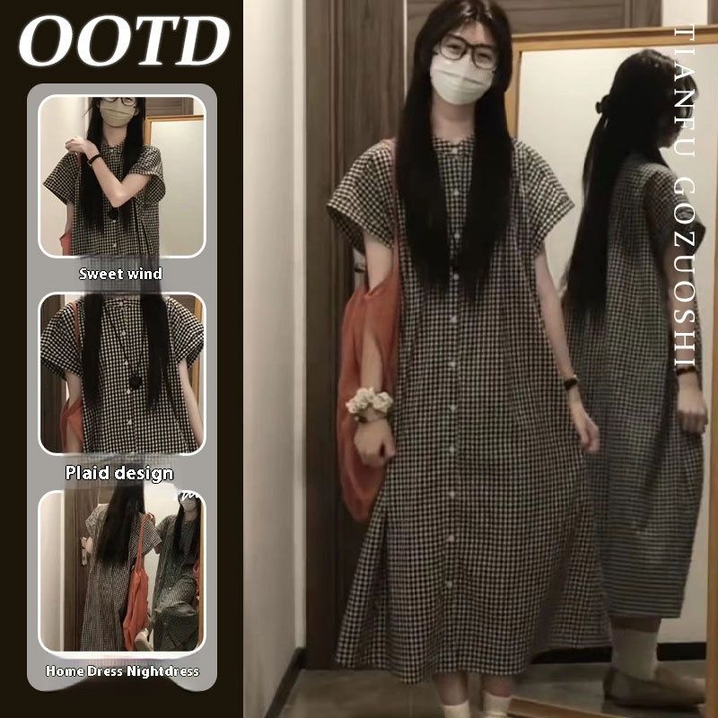 [Baumwollstoff] Japanische High-End-Frauen im Frühling und Sommer, neu für Zuhause, kann als Pyjama getragen werden_voghion.com
