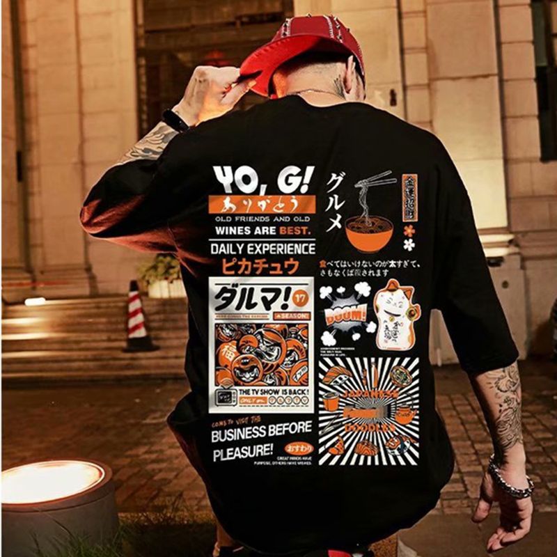 CJOversize American Fashion Brand Big Fat Abbigliamento da uomo China-Chic Coppia Allentata T-shirt a maniche corte Chaoins Mezza manica 8XL_voghion.com