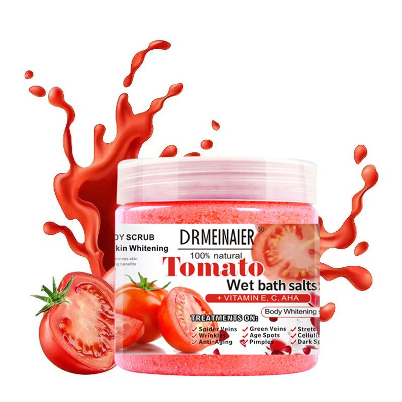 Peeling pomidorowy o zapachu kąpieli złuszczającej i głęboko oczyszczającej skórę kurczaka, mokra partia soli_voghion.com