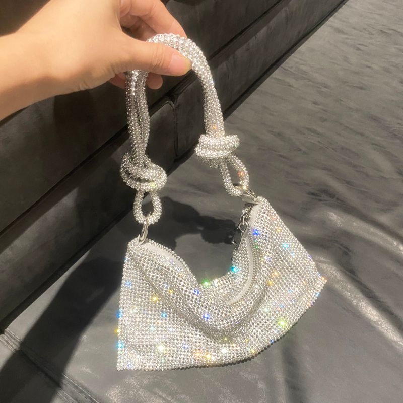 πολυτελής τσάντα ώμου σχεδιαστή Hobo Handle Shining Rhinestones Βραδινό clutch Τσάντα Τσάντα Τσάντα Crystal Πορτοφόλια και τσάντα χειρός Hobo Bags_voghion.com
