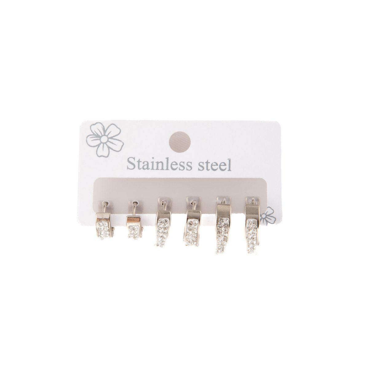 Minimalist High-End Zircon Hoop New Titanium Steel Earrings 3-Piece Set Geometric Versatile Circle Ear Clips_voghion.com