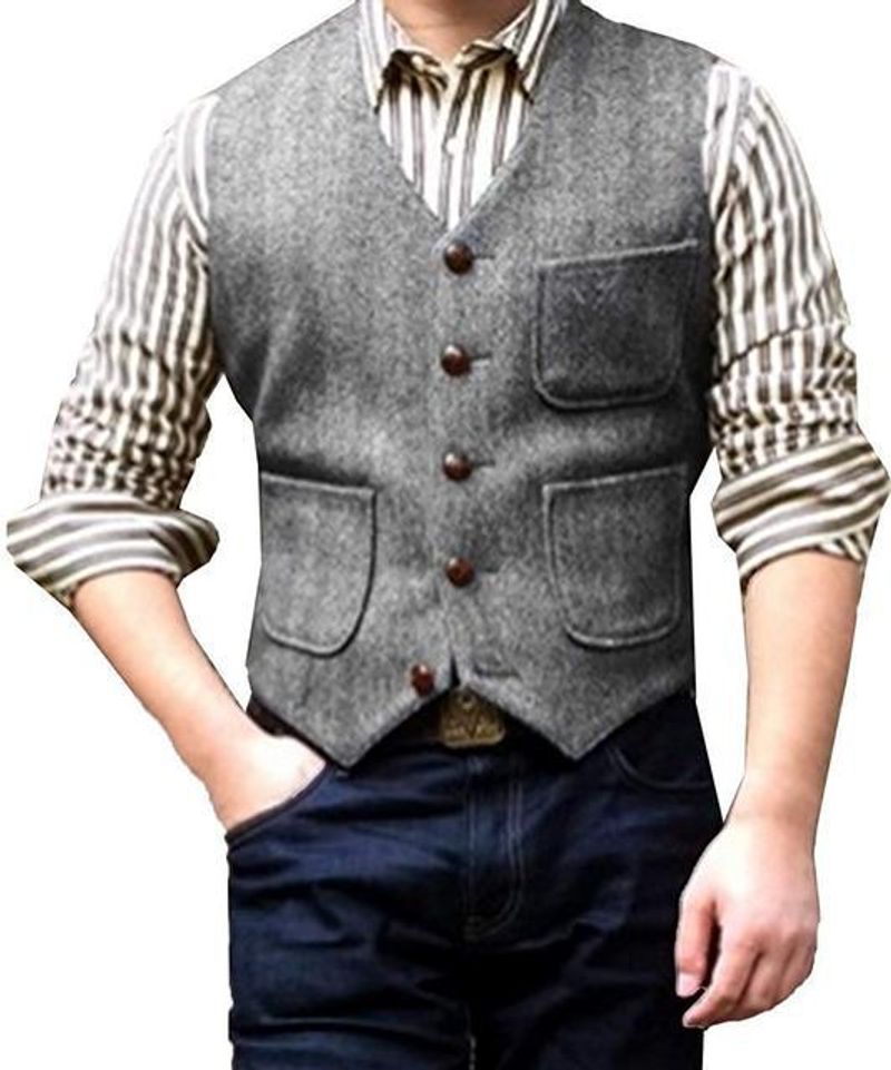 Gilet habillé pour hommes, gilet slim, gilet de costume décontracté_voghion.com