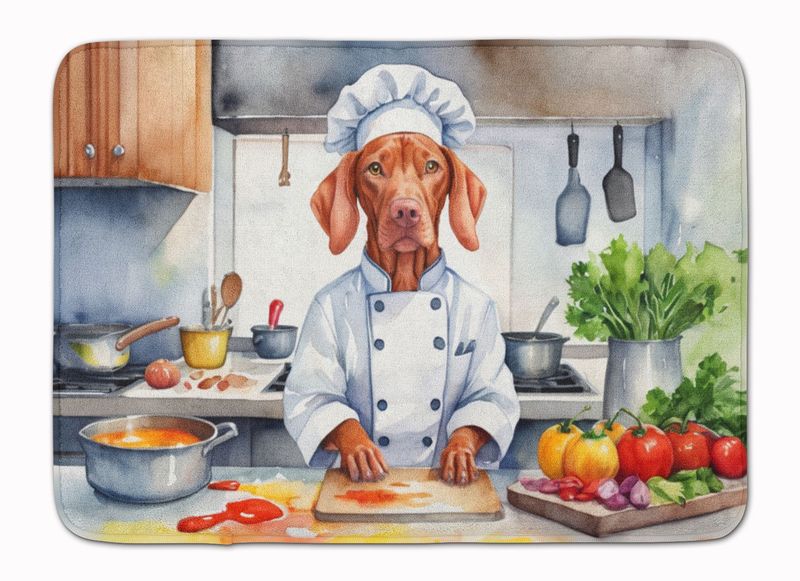 Vizsla The Chef Memory Foam Kitchen Mat Machine Washable Anti-Fatigue Mat Cushion Comfort Bath Mat Or Kitchen Rug_voghion.com