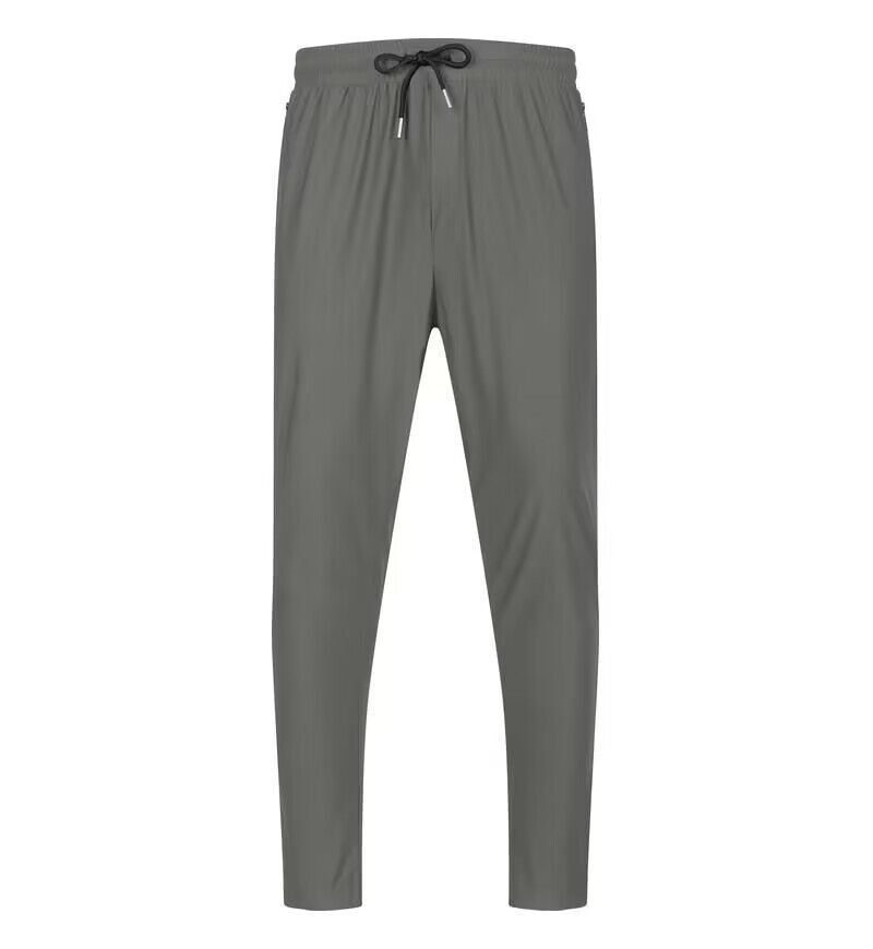 Calças esportivas de roupas masculinas Calças finas casuais de seda gelada Calças de corrida de secagem rápida Calças soltas retas para treinamento ao ar livre_voghion.com