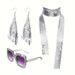 Set di accessori in maglia di alluminio per feste scintillanti, stile discoteca retrò anni '70, accessori in paillettes placcati in argento_voghion.com