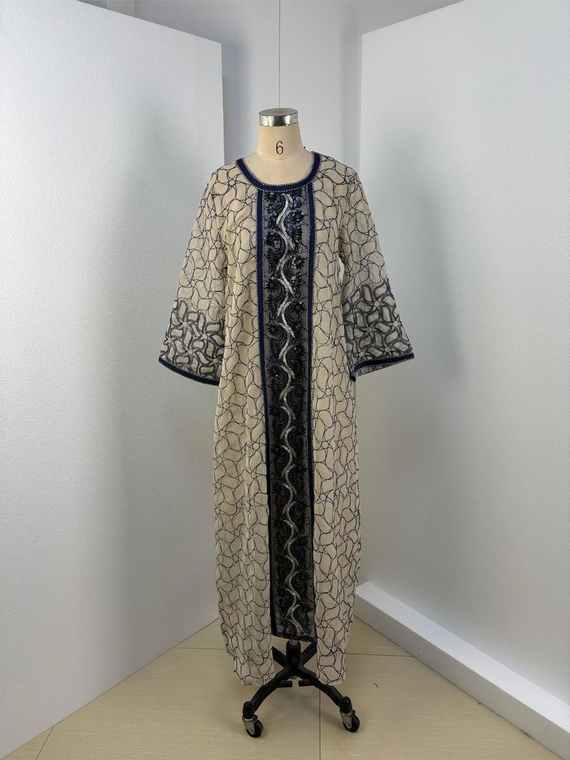 Muslimsk kvinnas mantel mode elegant temperament nätklänning abaya_voghion.com