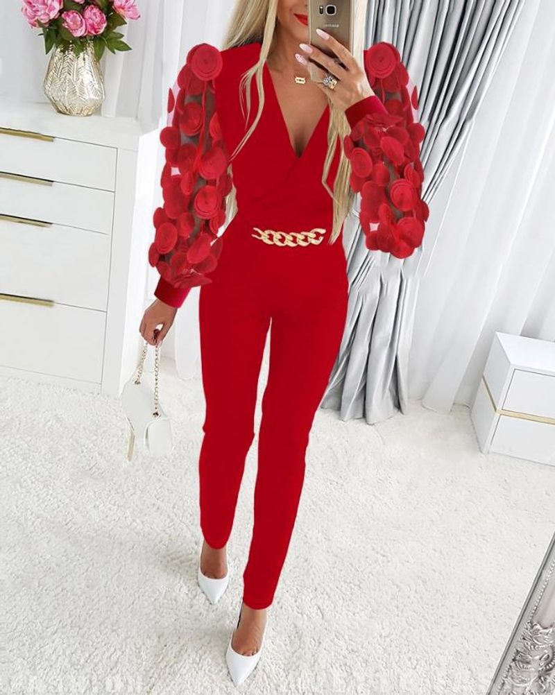 Damen-Overall aus Polyester im Frühling, süßer Stil, frisch und süß, Damen-Overall_voghion.com
