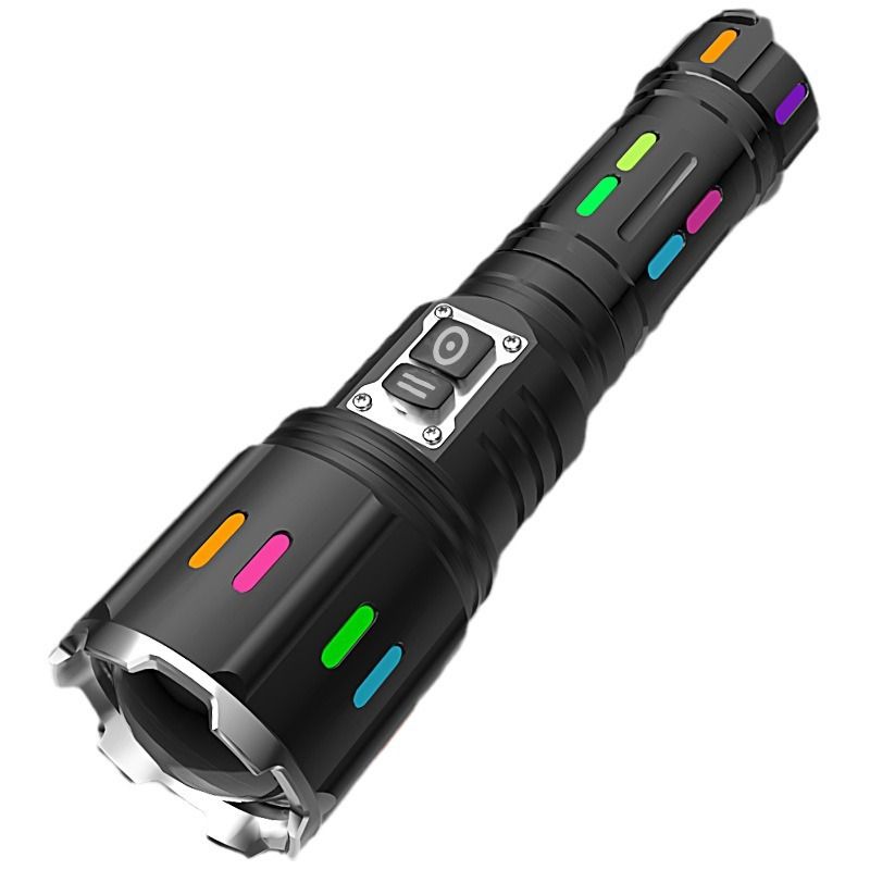 White Laser Flashlight Strong Light Zoom Multifunctional Flashlight Rechargeable Waterproof Portable Aluminum Alloy Flashlight_voghion.com
