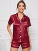 Pyjamas für Damen, Stretch-Satin, doppelt, kurz, einfarbig, Sommer-Stil für Zuhause_voghion.com