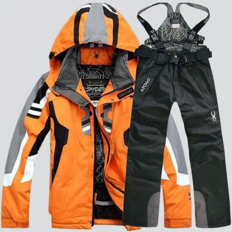 Men's Waterproof Ski Jacket & Pants Set – Winter Thermal Snowsuit For Outdoor Sports (Blue, Red, Black, Grey, Orange, White) – S/M/L/XL/XXL_voghion.com