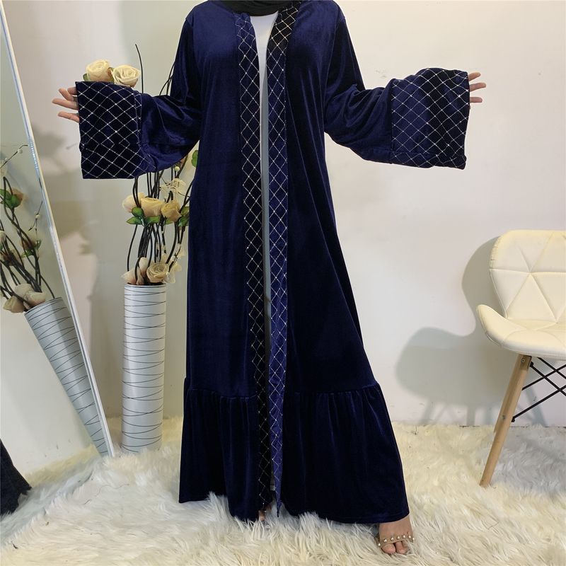 Women's velvet gold cardigan robe_voghion.com