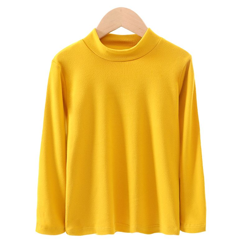 Ropa interior cálida de medio cuello alto para niños, ropa interior cálida de Color caramelo, multicolor, para padres e hijos, adultos, otoño e invierno, ropa cálida de terciopelo_voghion.com