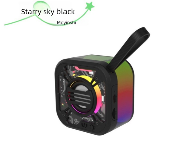 2025 New Portable Wireless Bluetooth Transparent Colorful Light Mecha TWS Card Slot Mini Speaker_voghion.com