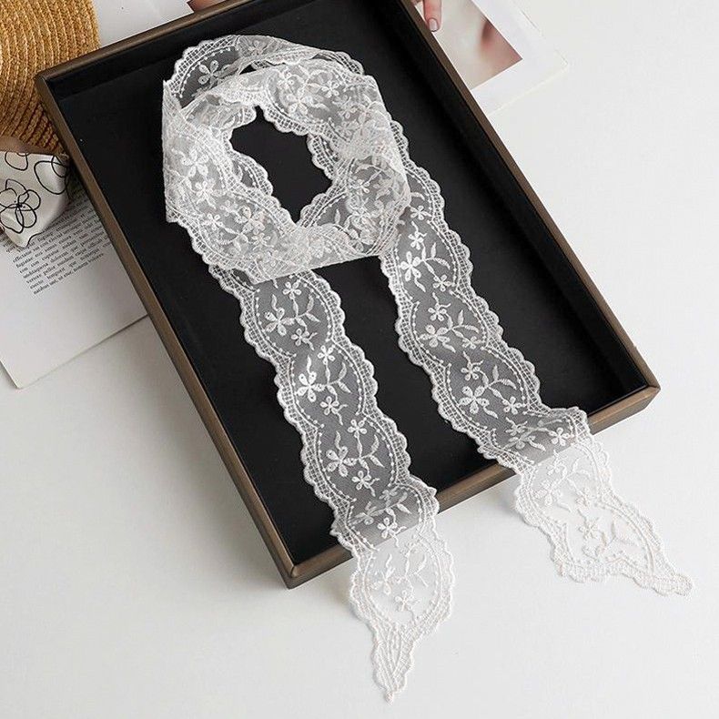 Cintura in pizzo in stile coreano, fascia per capelli, nastro lungo decorativo, sciarpa in seta per donna AL257_voghion.com