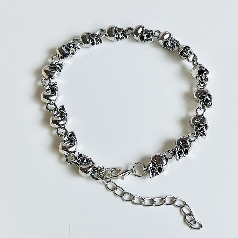 Bracciale alla moda, stile punk, da uomo, creativo, con teschio in metallo, alla moda e audace_voghion.com
