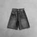 Premium Products Gothic Style Black Punk Washed Denim For Men's Summer Street Hip-hop Y2k Ripped Shorts_voghion.com